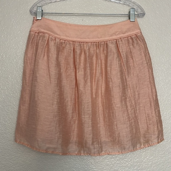 Loft Linen Blend A-Line Mini Skirt in Peachy Blush Pink - Size 4 - Picture 2 of 4